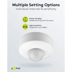 Goobay Bewegungsmelder 96007 Infrarot, 360°, Innen, Deckenmontage, Weiß -Bottcher AG 1156e2e7c866d9dfd6f3ce78a57370b34ff684f1 bewegungsmelder goobay 96007 pir
