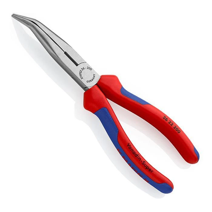 Knipex Flachrundzange 2622200, Storchschnabelzange, Gebogen Mit Schneide, Kopf Poliert, 200mm 1 Knipex Flachrundzange 2622200, Storchschnabelzange, Gebogen Mit Schneide, Kopf Poliert, 200mm