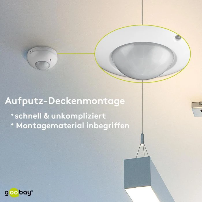Goobay Bewegungsmelder 95172 Infrarot, Innen, 360 Grad, Für Deckenmontage, Weiß 4 Goobay Bewegungsmelder 95172 Infrarot, Innen, 360 Grad, Für Deckenmontage, Weiß – Bild 4
