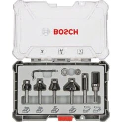 Bosch Fräser Rand- Und Kantenfräser, 8mm, 6-teiliges Set, Mit Kunststoffkassette
