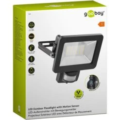 Goobay LED-Außenstrahler 53881, 30W, 2550 Lm, Bewegungsmelder, Netzbetrieb, Schwarz -Bottcher AG 336d9baaec3b2d2f8b3f0c1f96d3e2269f23f734 led aussenstrahler goobay 53881 30w