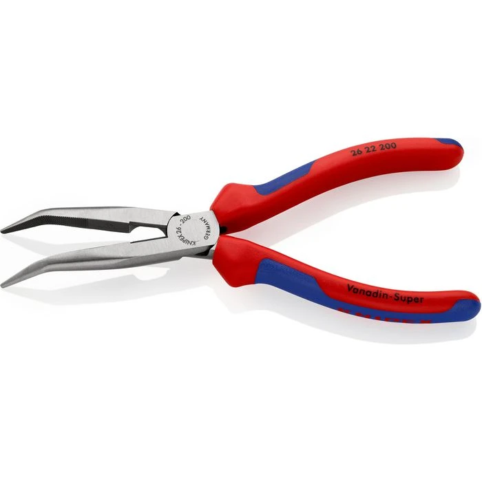 Knipex Flachrundzange 2622200, Storchschnabelzange, Gebogen Mit Schneide, Kopf Poliert, 200mm 2 Knipex Flachrundzange 2622200, Storchschnabelzange, Gebogen Mit Schneide, Kopf Poliert, 200mm – Bild 2