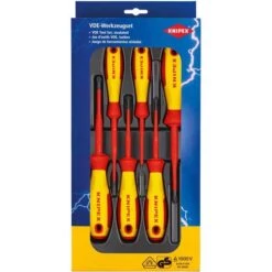 Knipex Schraubendreher 00 20 12 V04, Set, Elektro VDE, Schlitz, Kreuzschlitz, 6-teilig