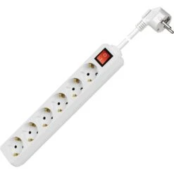 Goobay Steckdosenleiste 38845 5m, 6-fach, Schalter, Weiß