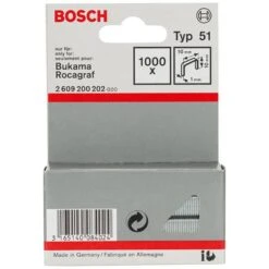 Bosch Tackerklammern 51/10, 2609200202, 10mm, Flachdrahtklammern, Typ 51, 1000 Stück