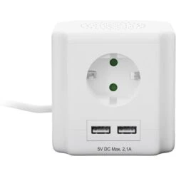 Goobay Steckdosenwürfel 41268, 4-fach Schutzkontakt, 2 X USB, Schalter, 1,5m -Bottcher AG 90a85f9969d43f6db4487f75abc02d74fc98614c steckdosenwuerfel goobay 41268