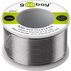 Goobay Lötzinn 40844, Mit Flussmittel, Ø 1mm, Sn99 Ag0,3 Cu0,7, Bleifrei, 100g