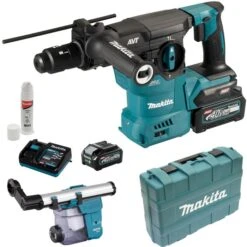 Makita Bohrhammer HR008GM202, XGT, SDS+, 40V / 4Ah, Mit 2 Akkus, Staubabsaugung Und Koffer