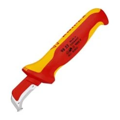 Knipex Abmantelungsmesser 98 55, VDE Isoliert, 180mm, Mit Gleitschuh