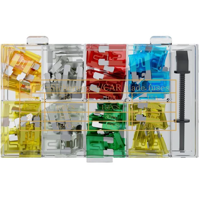 Goobay Sicherung Flachstecksicherung ATO Set, 12-32V, KFZ-Sicherung, 10-30A, 101-teilig 1 Goobay Sicherung Flachstecksicherung ATO Set, 12-32V, KFZ-Sicherung, 10-30A, 101-teilig