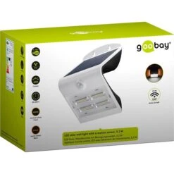 Goobay LED-Außenstrahler 45808, 3,2W, 400 Lm, Bewegungsmelder, Solar + Akku, Weiß -Bottcher AG db54e172b0d2bdaa0e84b0a91c802aed105d327d led aussenstrahler goobay 45808 3 2w