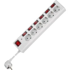 Goobay Steckdosenleiste Weiß, 6-fach, Einzeln Schaltbar, Überspannungsschutz