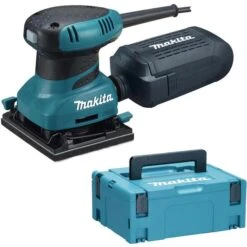 Makita Schwingschleifer BO4555J, Faust-Schleifer, 200 W, 102 X 112mm, Mit Klettverschluss Und Koffer