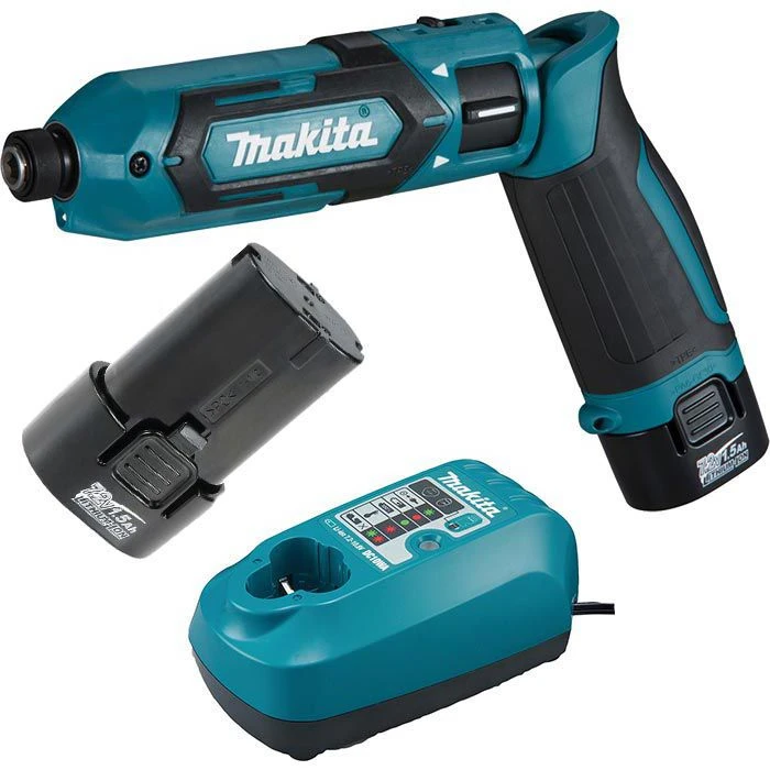 Makita Akku-Knickschrauber TD022DSE Schlagschrauber, 7,2V / 1,5Ah, Mit 2 Akkus Und Transporttasche